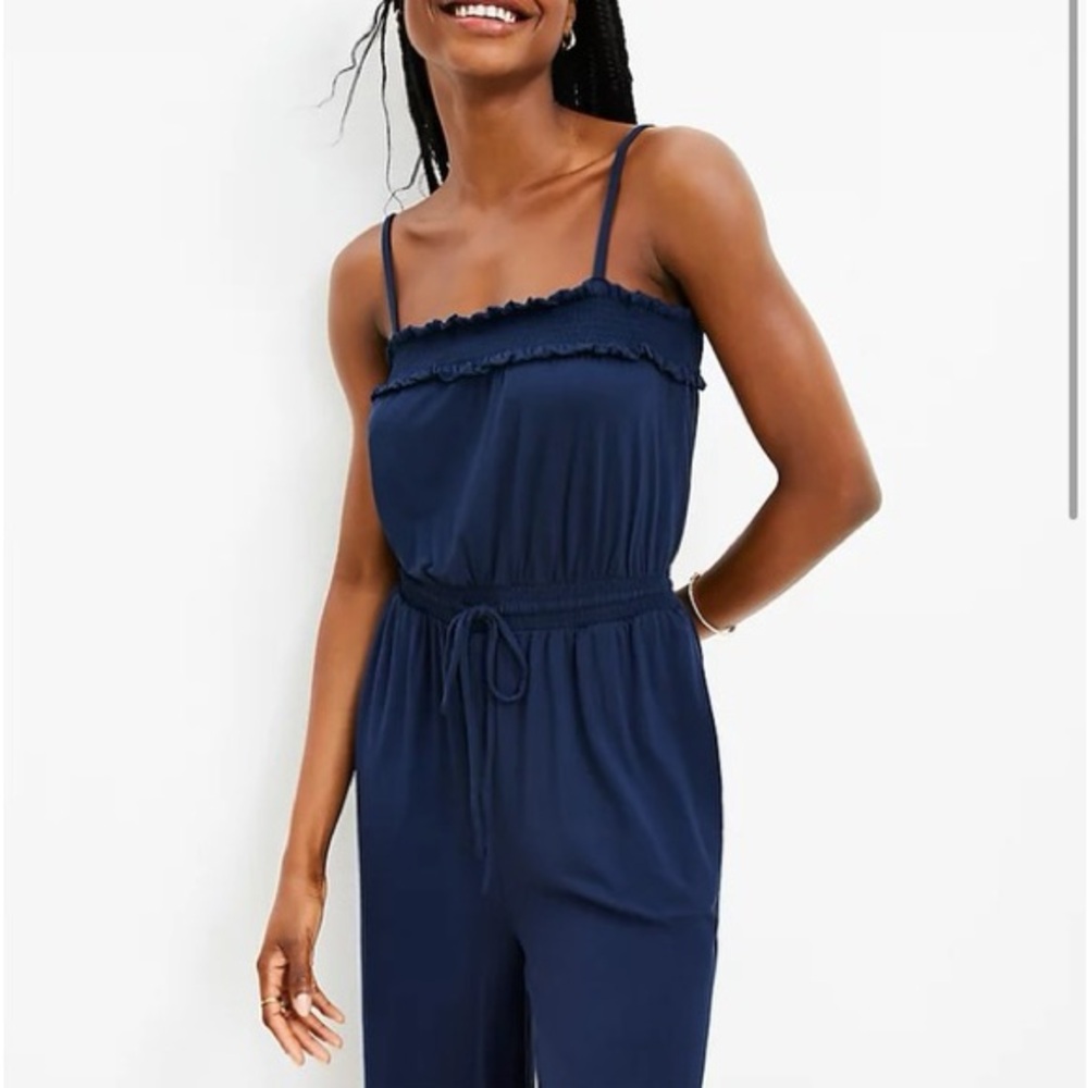 LOFT Smocked Strappy Jumpsuit - Picture 6 of 6